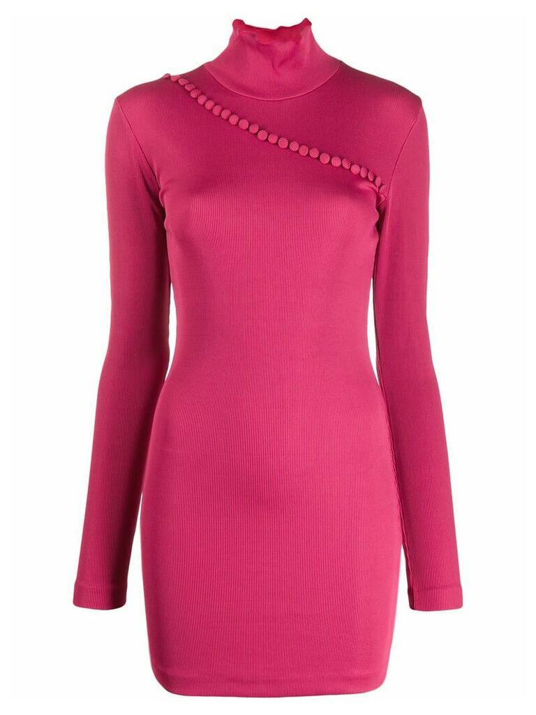 Rotate mock-neck button jumper dress - PINK