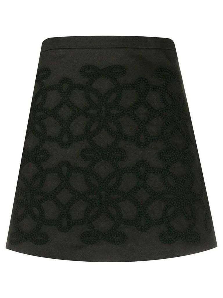 Wandering embroidered A-line skirt - Black