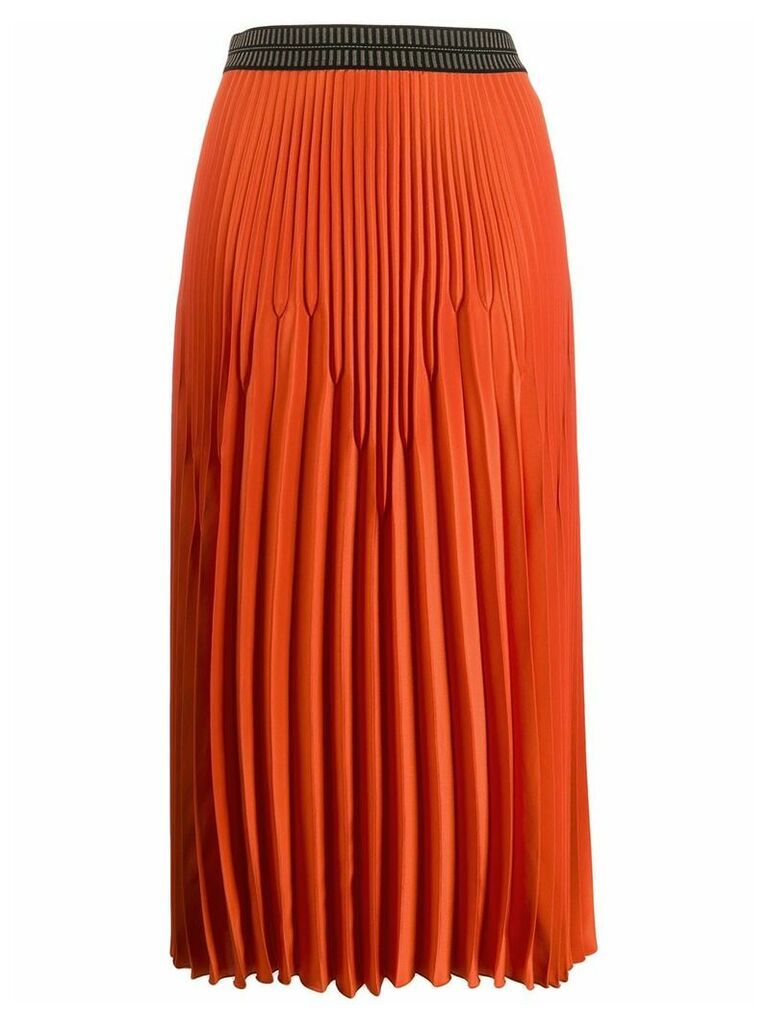 Luisa Cerano elasticated pleated skirt - ORANGE