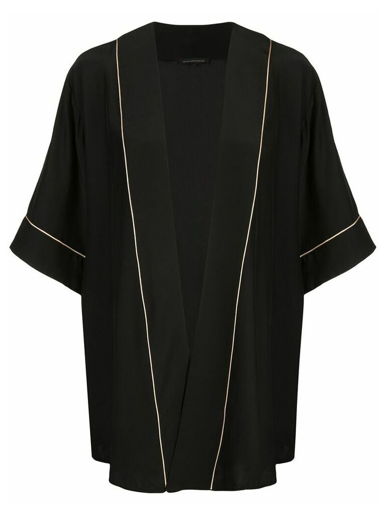 Kiki de Montparnasse contrast piped robe jacket - Black