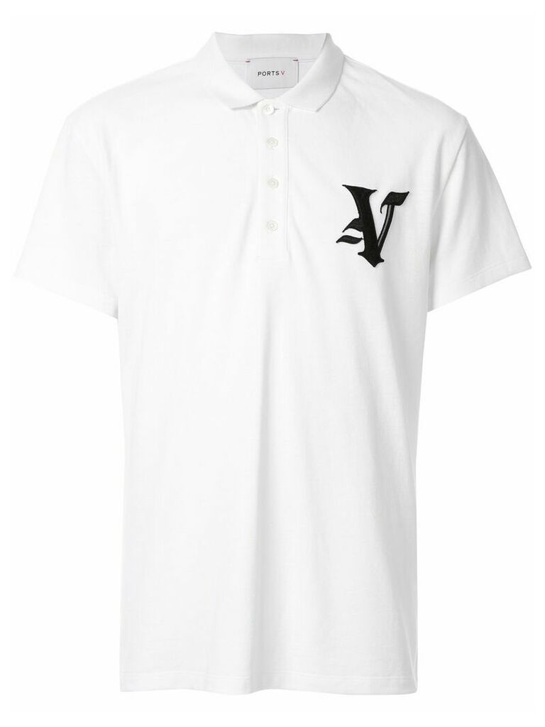 Ports V embroidered logo polo shirt - White