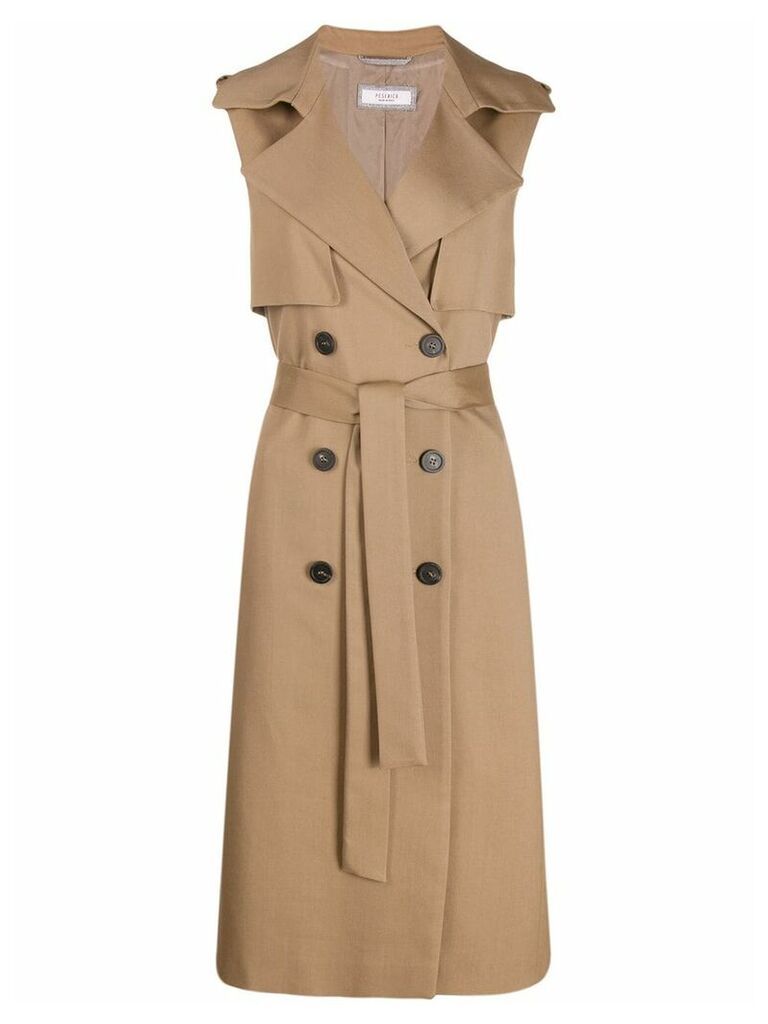Peserico double-breasted trench gilet - Brown