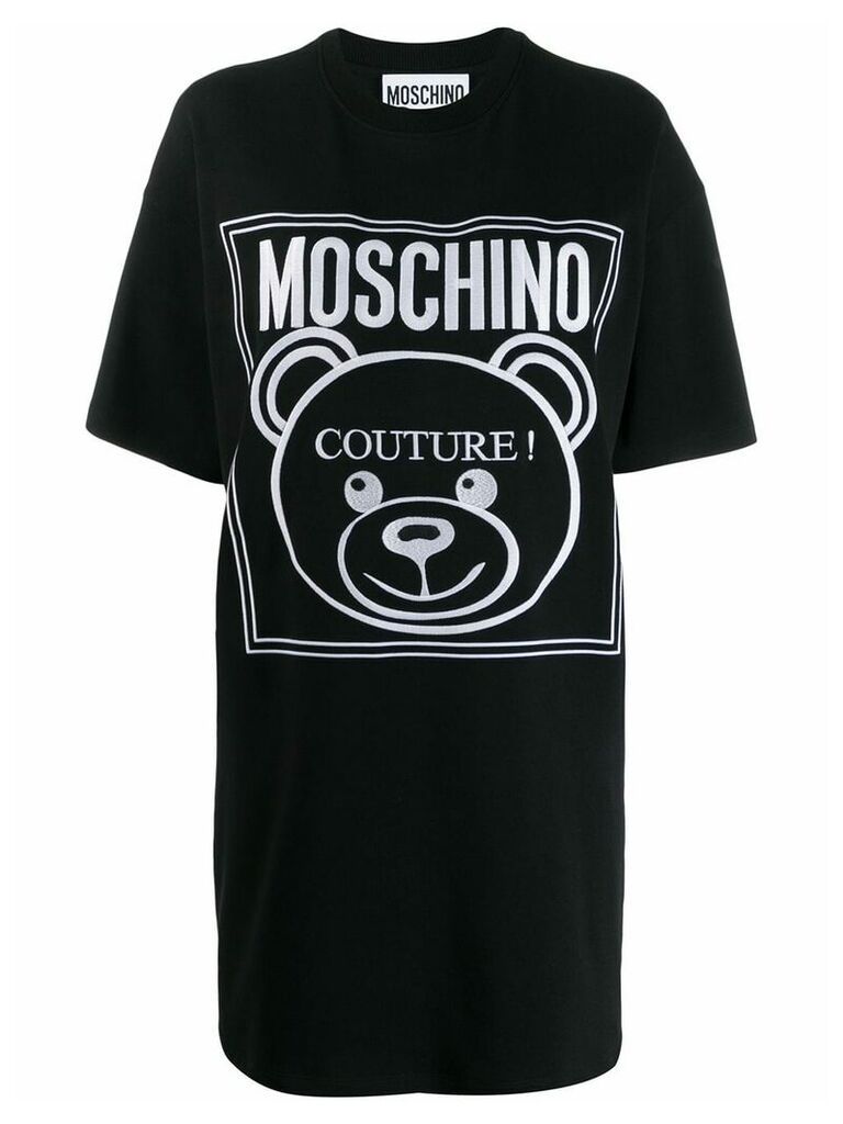Moschino teddy bear logo T-shirt dress - Black