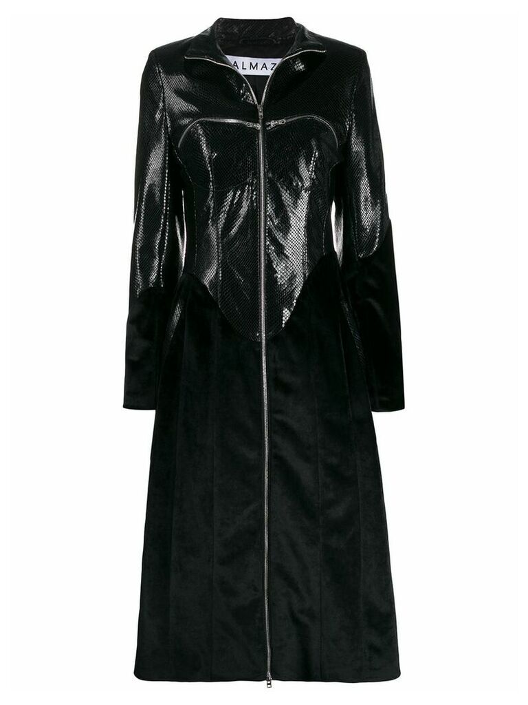Almaz zipped chest pockets coat - Black