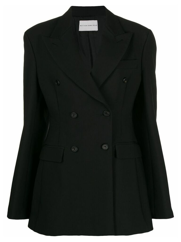 Matthew Adams Dolan fitted double breasted coat - Black