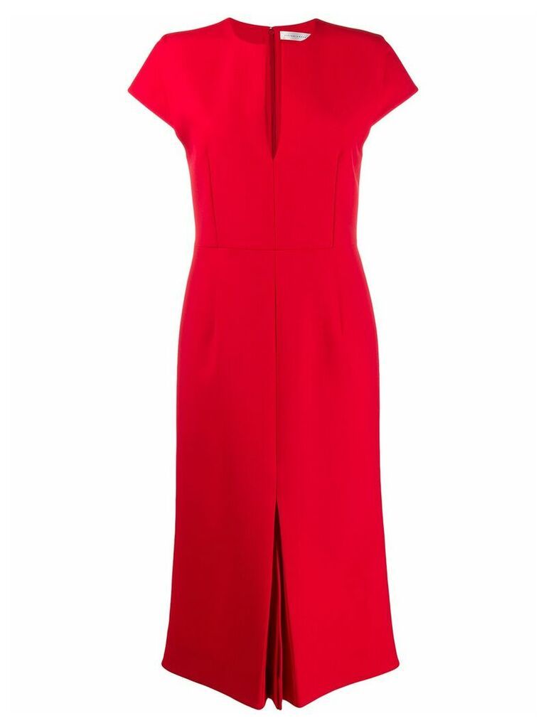 Victoria Beckham front pleat midi dress - Red