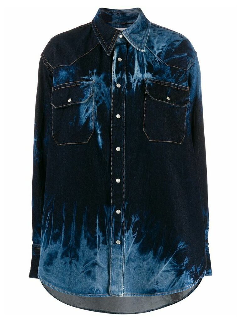 Matthew Adams Dolan reverse dye denim shirt - Blue