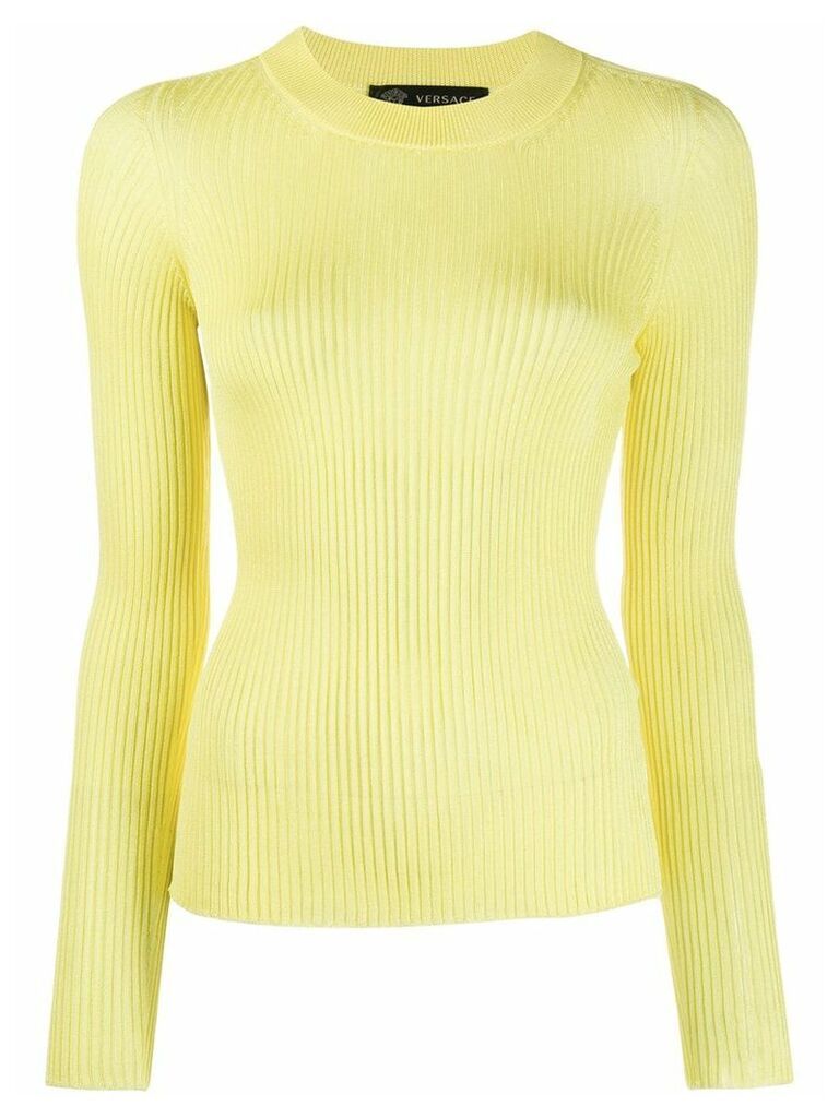 Versace knitted Medusa top - Yellow