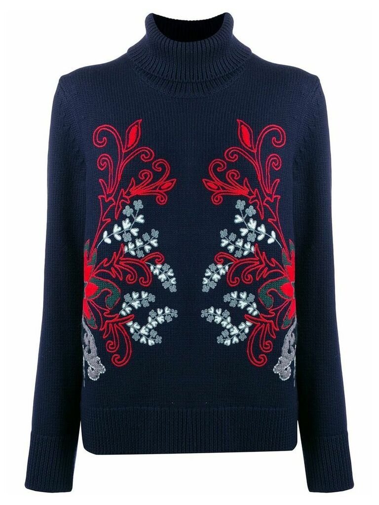 Tory Burch embroidered jumper - Blue