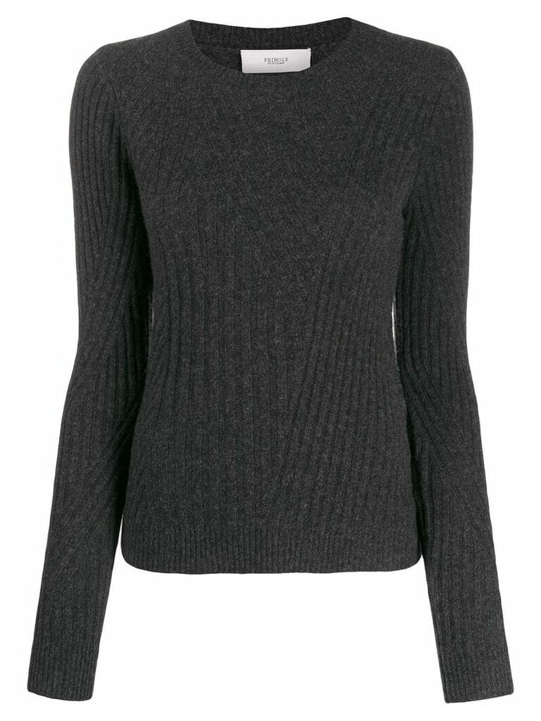 Pringle of Scotland fitted Travelling Rib jumper - Grey