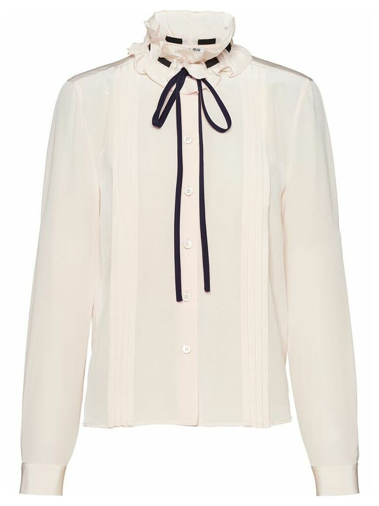 Miu Miu tied collar blouse - White