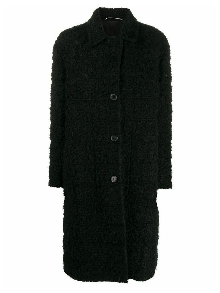 Rochas reversible single-breasted coat - Black