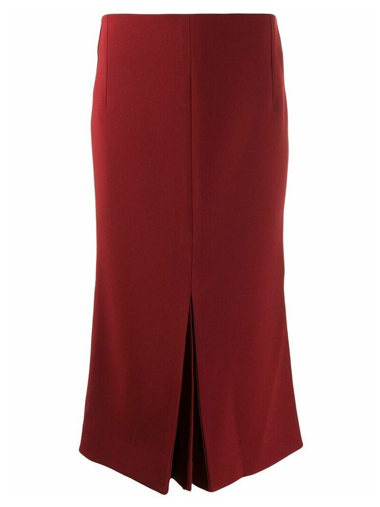 Victoria Beckham pleat-detail fitted midi-skirt - Red
