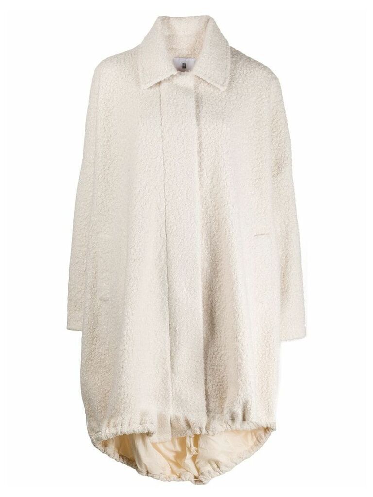 ASAI high-low shearling coat - White