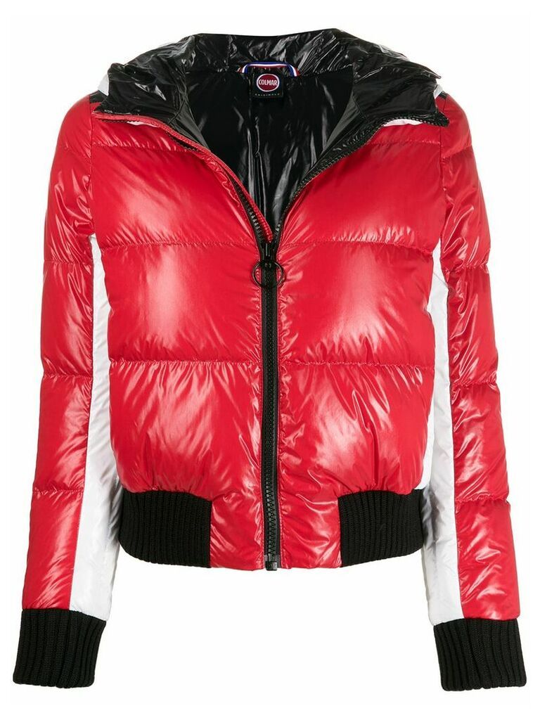 Colmar glossy-effect puffer jacket - Red