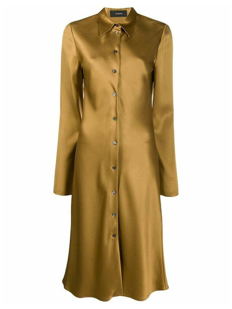 Joseph midi silk shirt dress - GOLD