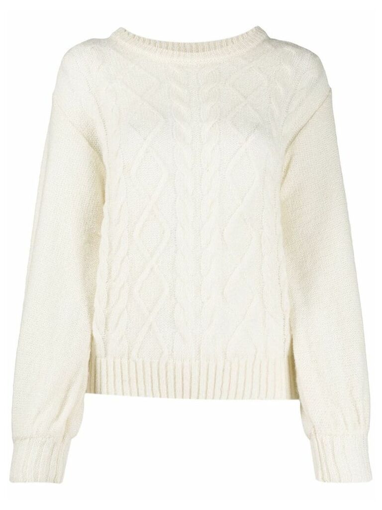 Guardaroba cable knit jumper - White