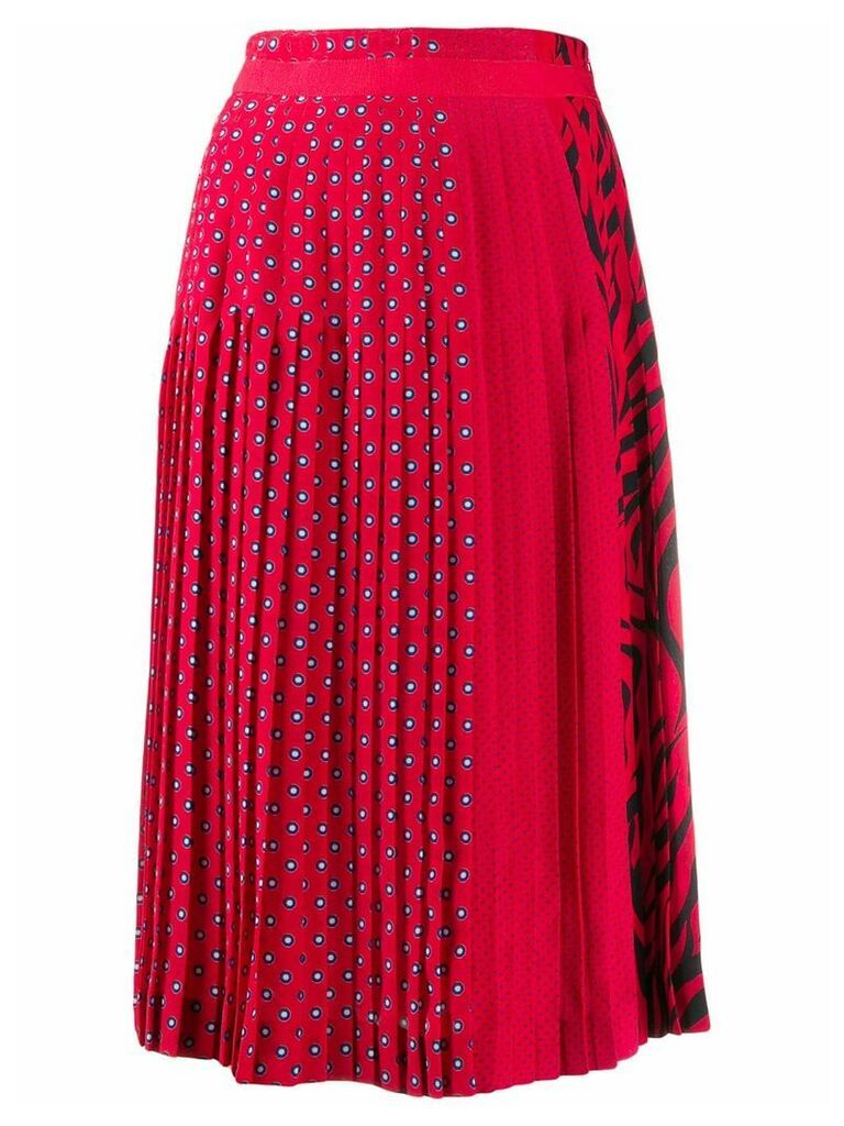 Ermanno Scervino mixed-print pleated skirt - Red