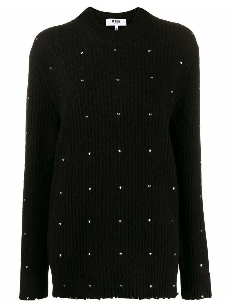 MSGM embroidered knitted jumper - Black