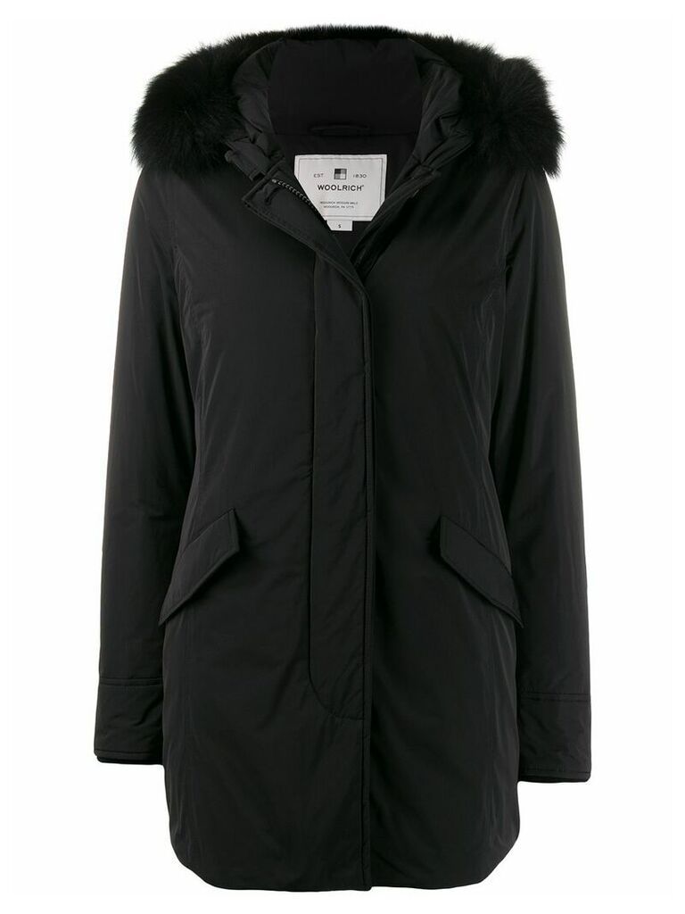 Woolrich fur trim parka coat - Black