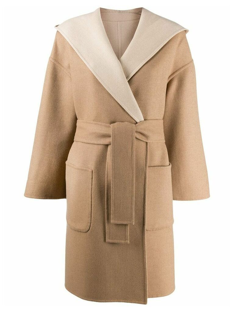 Brunello Cucinelli belted wrap coat - Neutrals