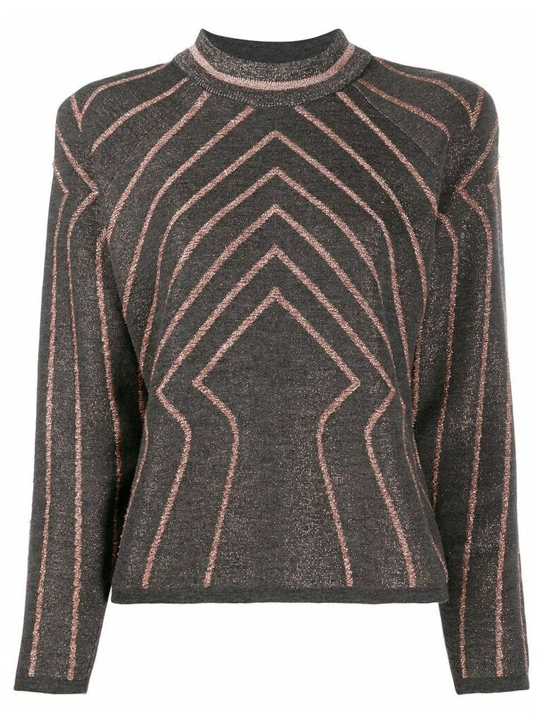 Alberta Ferretti metallic geometric-patterned jumper - Grey