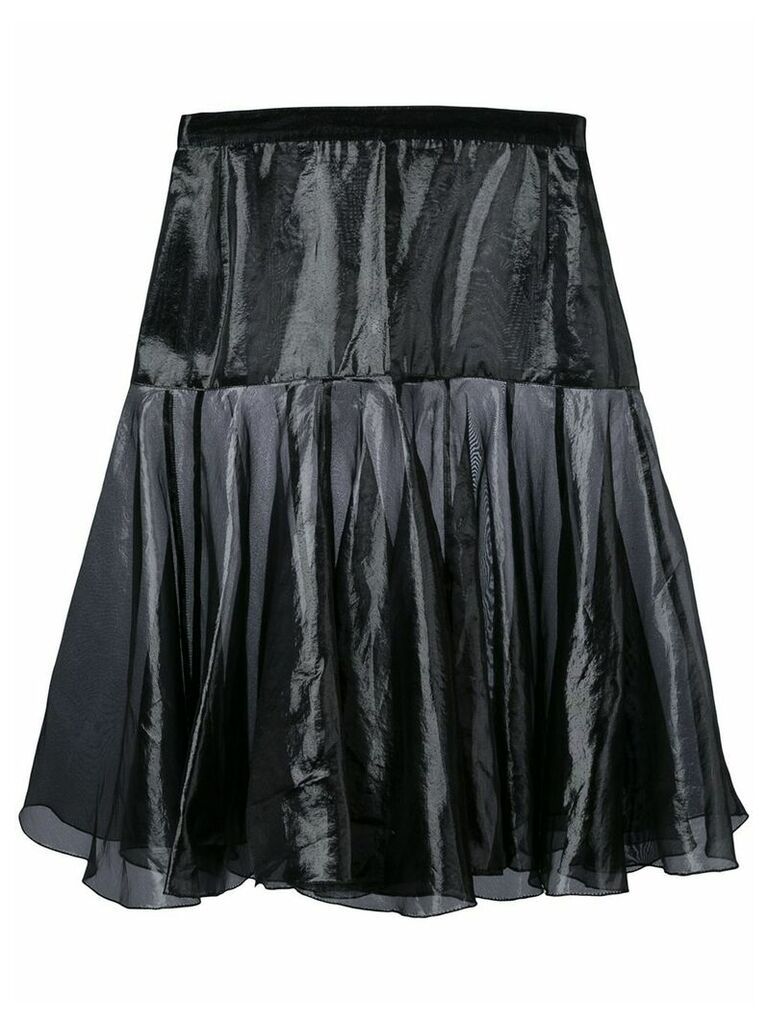Krizia Pre-Owned flared layer skirt - Black