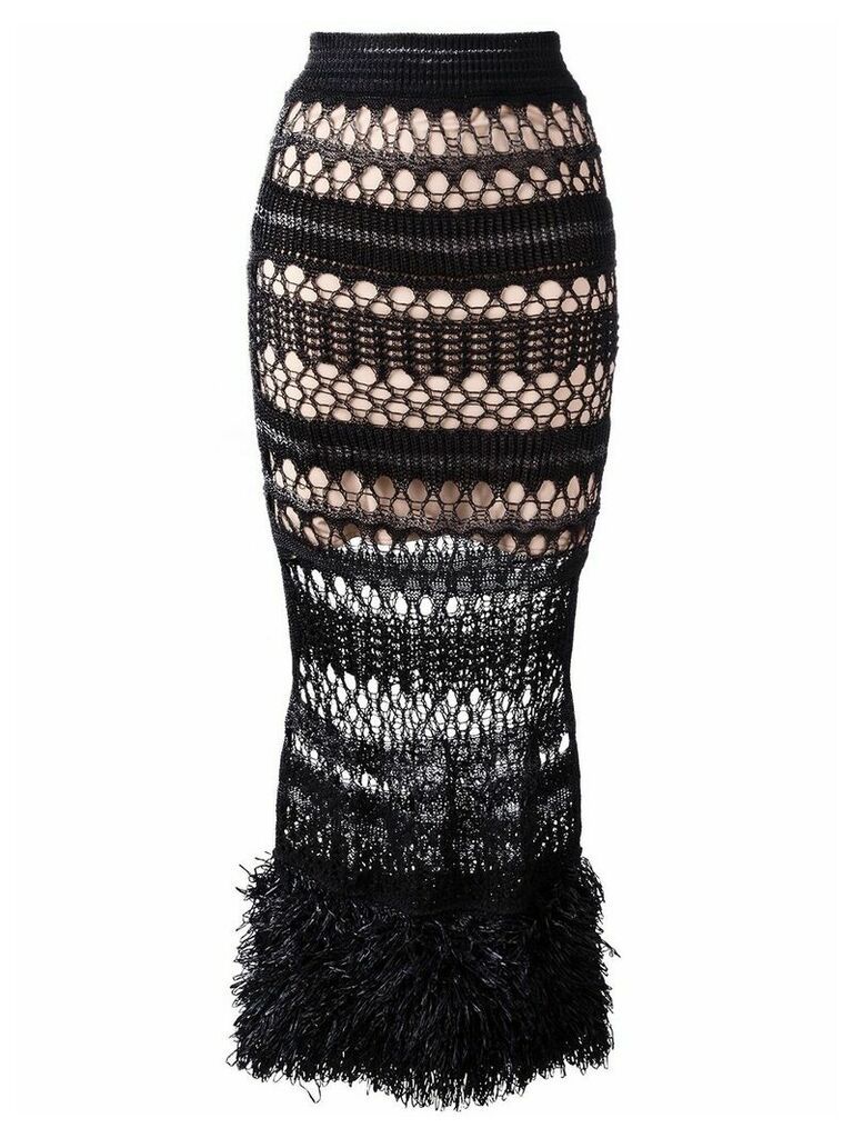 Jean Paul Gaultier Pre-Owned long crochet skirt - Black