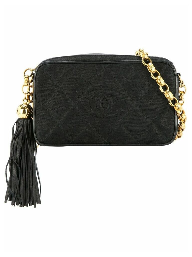 Chanel Pre-Owned 1991-1994 fringe chain shoulder bag - Black