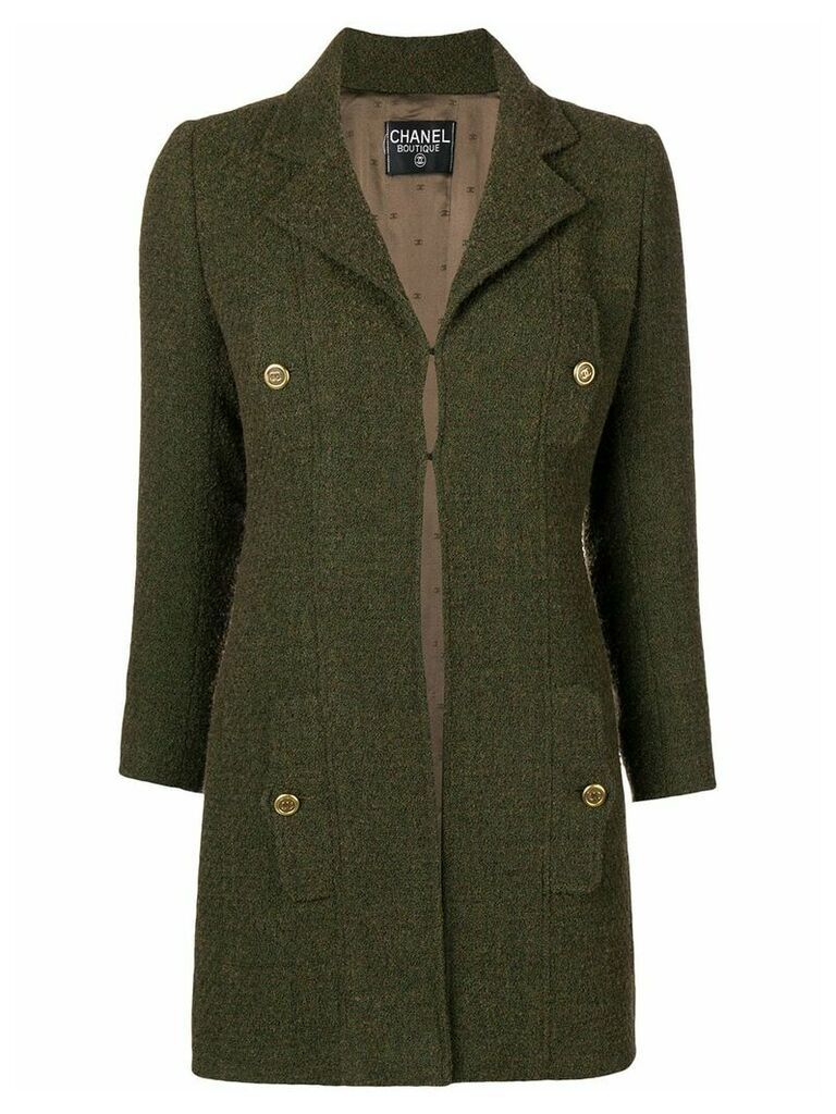 Chanel Pre-Owned pocket detail coat - Green