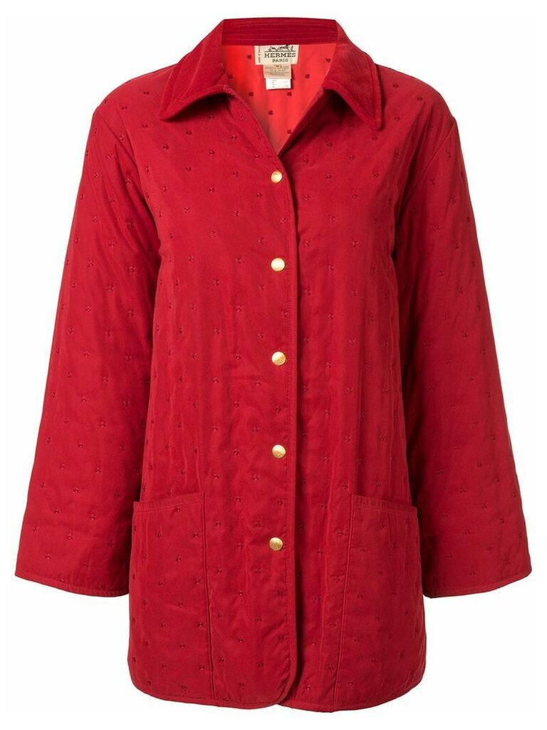 Hermès pre-owned quilted short coat - Red