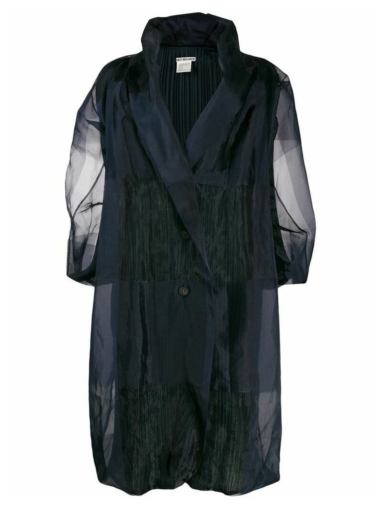 Issey Miyake Pre-Owned long-length coat - Blue