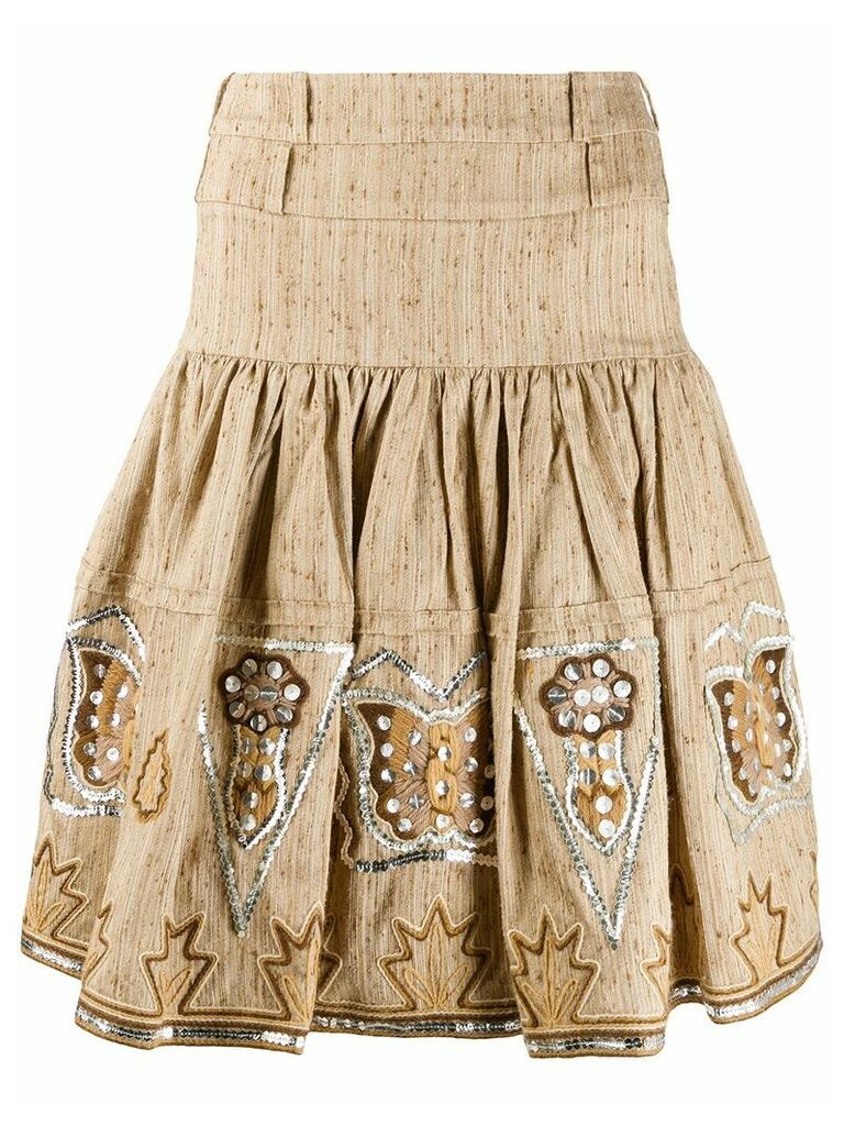 Christian Dior pre-owned pleated mini skirt - Neutrals