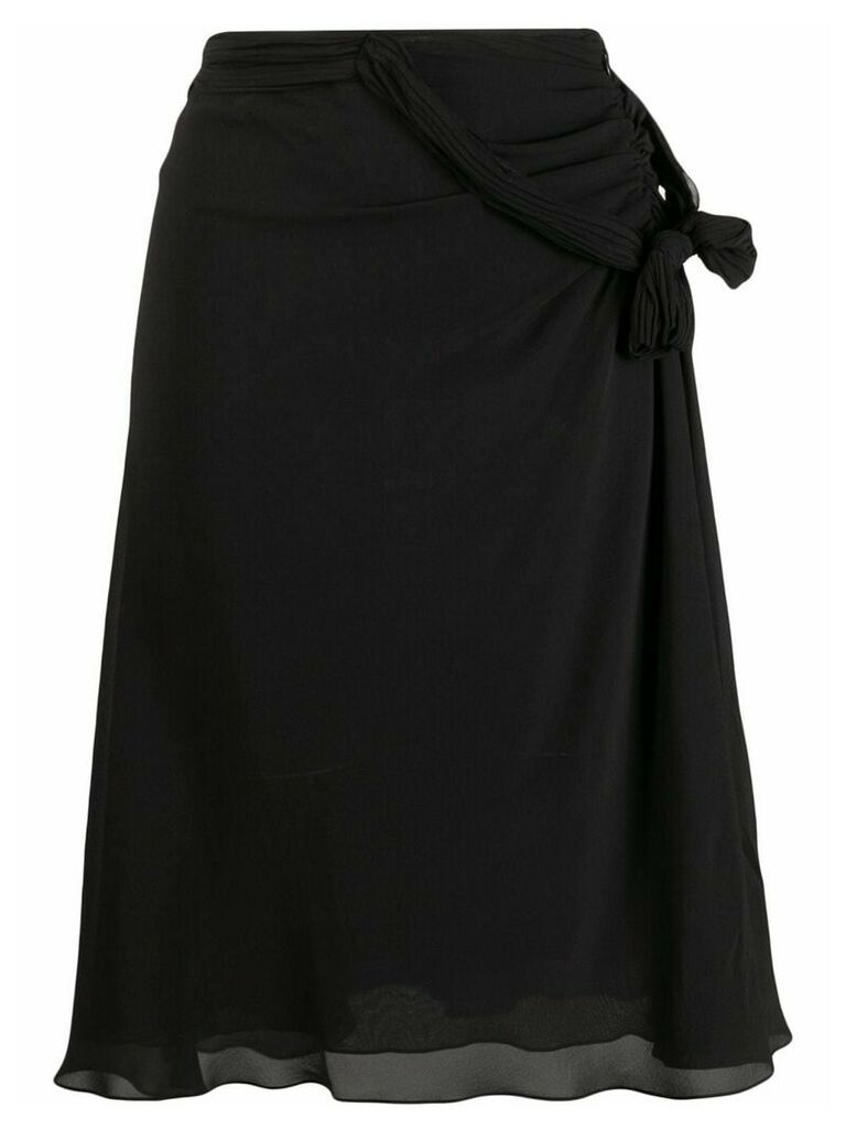 Christian Dior pre-owned ruffle sheer skirt - Black