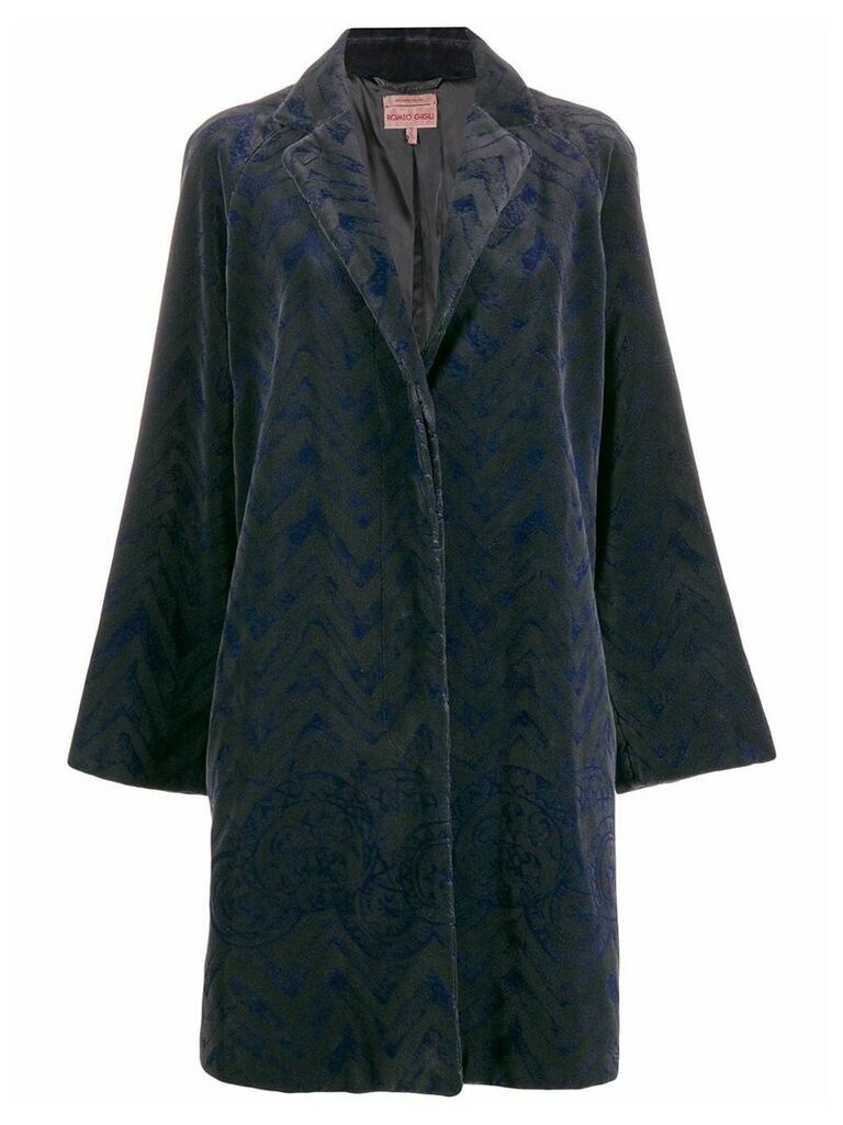 Romeo Gigli Pre-Owned 1997 zigzag textured coat - Grey