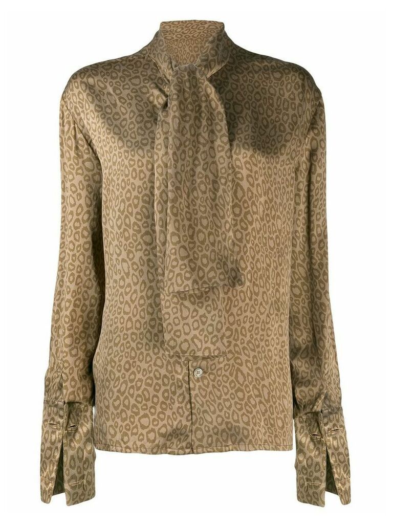 Céline Pre-Owned 1980/1990's leopard print blouse - Brown