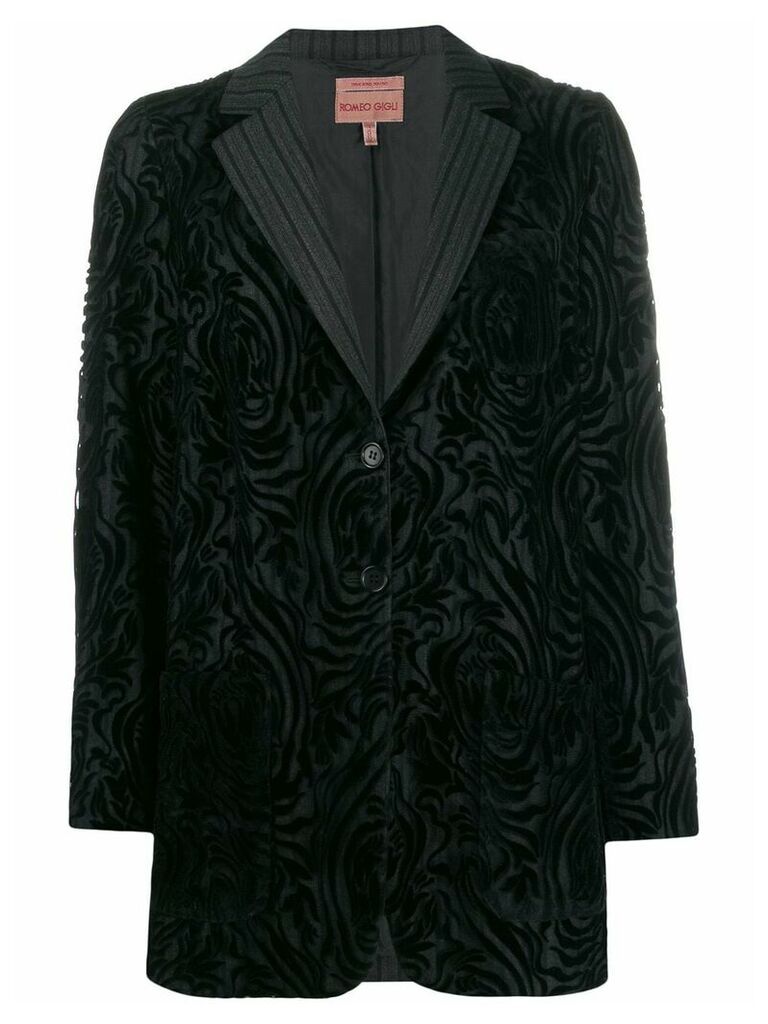 Romeo Gigli Pre-Owned 1997 flocked jacket - Black
