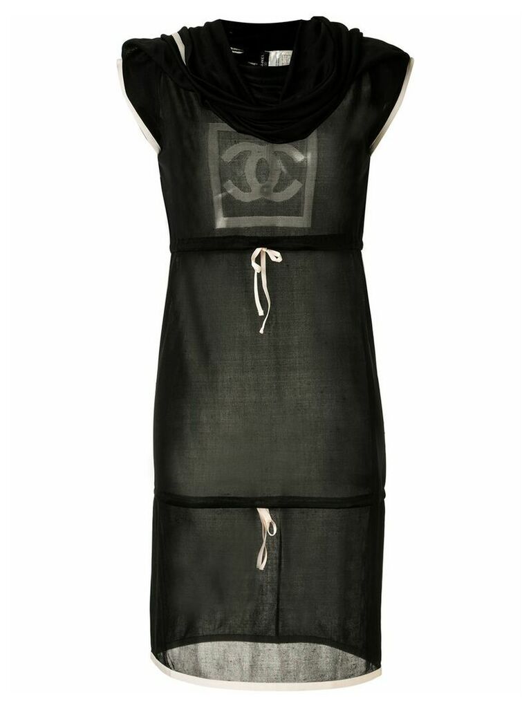 Chanel Pre-Owned Sports Line cowl neck drawstring dress - Black