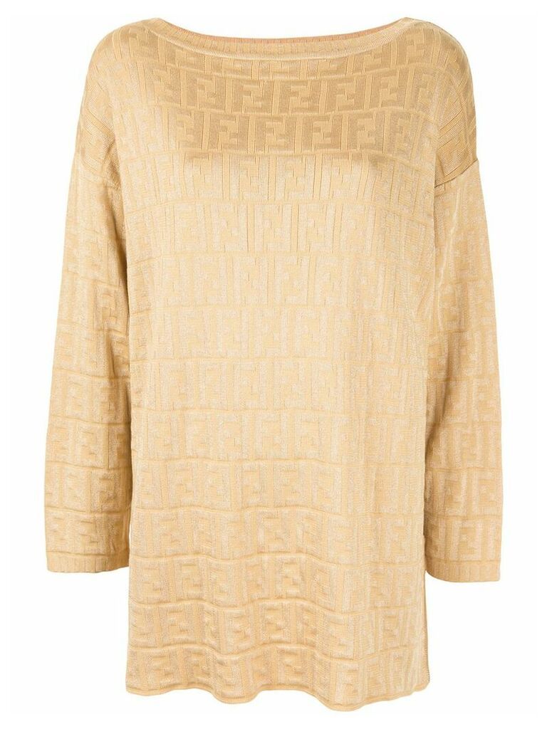 Fendi Pre-Owned Zucca round neck top - Yellow