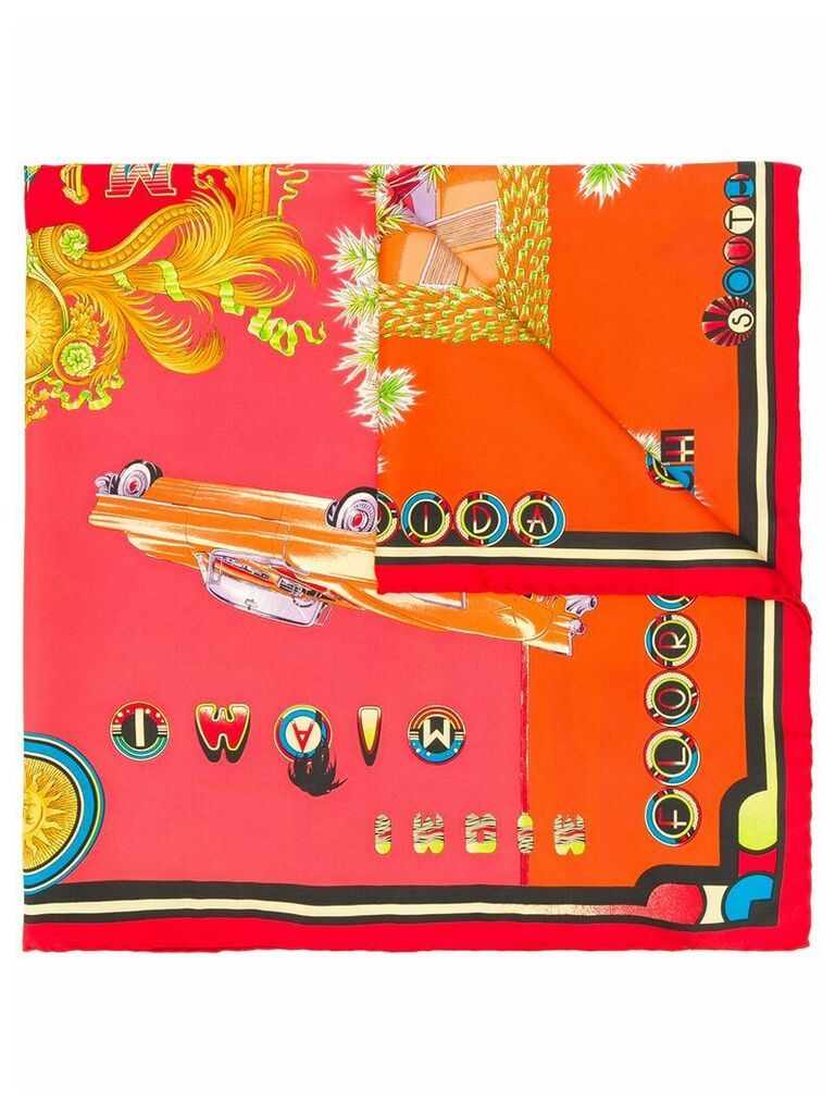 Versace Pre-Owned 1990s silk Miami scarf - Red