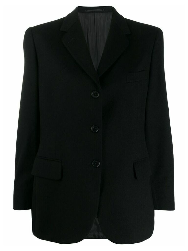 Burberry Pre-Owned 1990s buttoned boxy blazer - Black