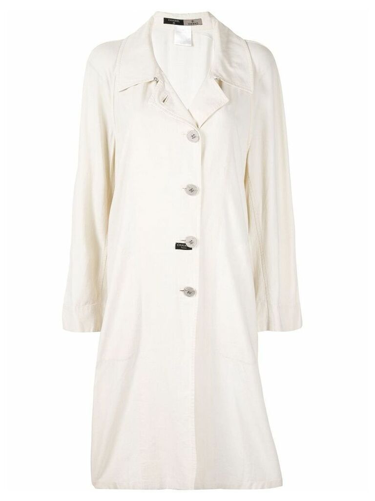 Chanel Pre-Owned 1999s duster coat - White