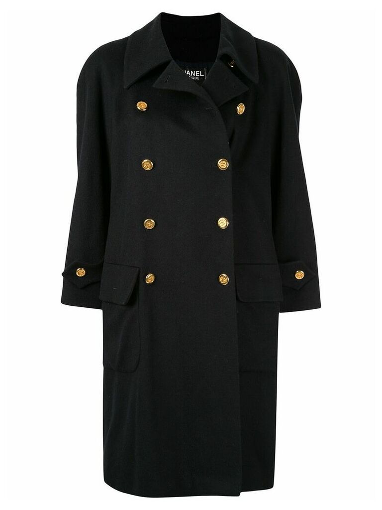 Chanel Pre-Owned CC button coat - Black