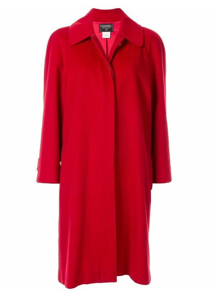 Chanel Pre-Owned 1996s CC button peacoat - Red