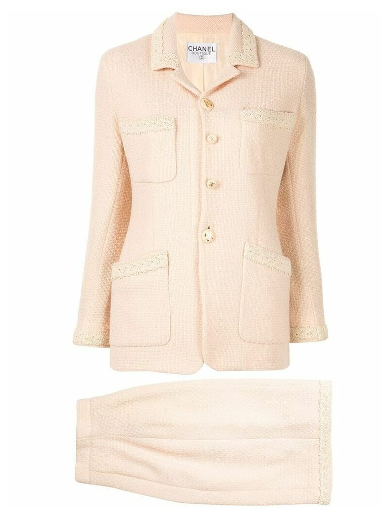 Chanel Pre-Owned CC setup suit jacket skirt - NEUTRALS