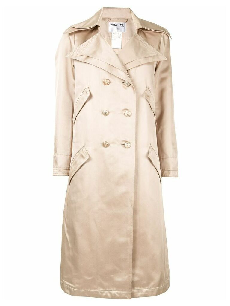 Chanel Pre-Owned double-breasted trench coat - GOLD