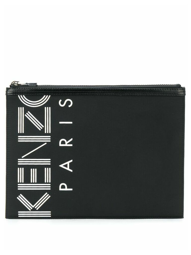 Kenzo Kenzo Paris print clutch - Black