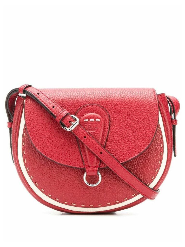 Fendi stitch detail saddle bag - Red