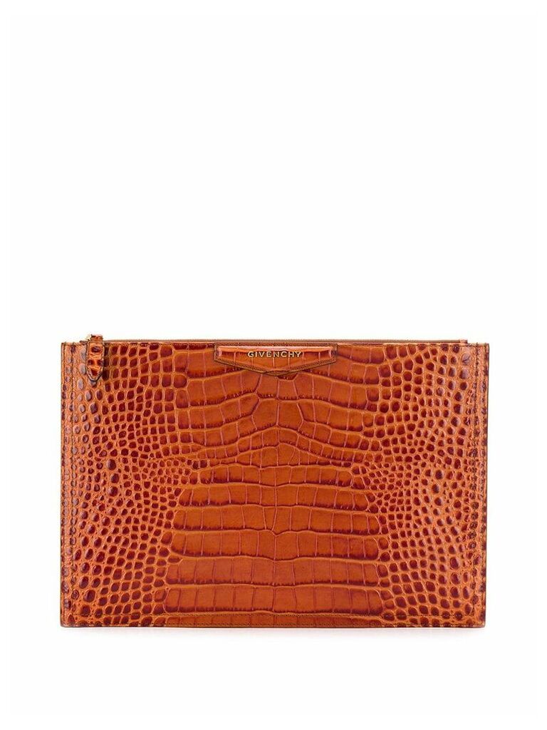 Givenchy logo clutch bag - Brown