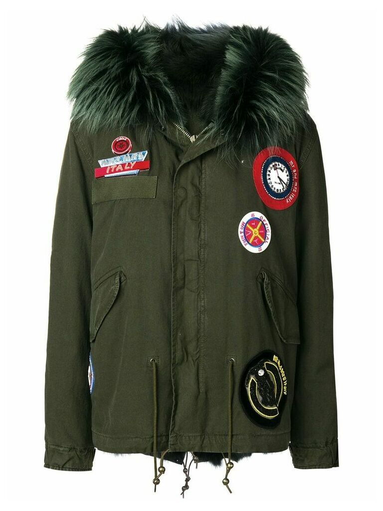 Mr & Mrs Italy parka coat with patch appliqués - Green